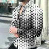 Chemises décontractées pour hommes, chemise haute, fête quotidienne, T-shirt, graphiques 3D, col boutonné, manches longues, mode masculine