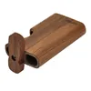 Natuurlijke Houten Dugout Stash Case Box Met Helder Glas One Hitter Pijpknuppel Draagbare Houten Tabakspijpen Case Roken Accessoires