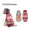 Pupca Dog Christmas Reindeer Sweater Xmas Pet Winter Knitwear Clothes Warm Turtleneck tröja för medelstora stora hundar 240106