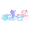 Storage Bottles 50pcs Skincare Cream Jar Round Small Plastic Boxes Blue Pink Black White Lid Cosmetic Pots Empty Clear Containers