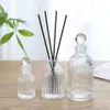 Factory manufacturing Hotel Glass Reed Diffuser Bottle Aromatherapy Oil Cylinder Jar Car Perfume Bottles With Silver Gold Neck