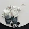 Printemps automne coréen enfants garçon Denim pantalon coton polaire épaissir bébé pantalon taille élastique décontracté enfant en bas âge jean pantalon 240106