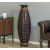Вазы Большая высокая бамбуковая напольная ваза с плетеным плетением, украшение высотой 39 дюймов, украшения для дома, бесплатная доставка