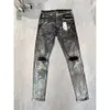 Дизайнерские фиолетовые джинсы бренда для мужчин женские брюки Purple Summer Hole Hight Вышивка джинсовая джинсовая лотышка мужские фиолетовые джинсы 222