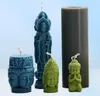 Guanyin estátua de buda vela molde de silicone diy três faces fazendo sabão de resina presentes artesanato suprimentos decoração de casa 2207218649429
