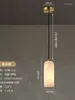 Pendant Lamps Simple All Copper Light Luxury Chinese High-end El Bedroom Bedside Bar Spanish Marble Single Head Chandelier