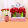 Bedårande rosform penna 0,5 mm skriver smidigt dans blommor stationery kreativa utmärkelsen gåvor mode signering penna