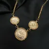 Цепочки MANDI, три монеты, позолота, женские ожерелья, религиозный медный сплав 18 карат, ювелирная цепочка с застежками-лобстерами для женщин