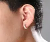 lodowe kolczyki mini obręcze dla mężczyzn kobiety Hip Hop Luksusowy projektant tenisowy bling diamentowe obręcze Studs 18k złota pokonana miłośnik klejnot1725122