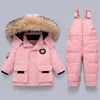 Baby Winter Warm Down Jackets Boy Thicken Jumpsuit and Hooded Coat Children Clothing 2st Set Tobarn Girl Clothes Kids Snowsuit 240106