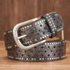 37 CM Originele Ontwerp Vintage Dame Riem Knappe Holle Klinknagel Allmatch Mode Vrouwelijke Riemen Kwaliteit Vrouwen Brede 240106