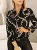 Blusas femininas leopardo impressão blusa de escritório para mulher 2024 outono cabido botão acima da camisa com desgaste bonito