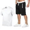 Herrespår 2024 Bomull- sommaren 2024two bit set män kort ärm t-skjorta beskuren topp shorts design mode amsp