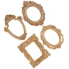 Cadres 4 pièces ornements décoratifs image en or petit kit Po Kit de famille baroque accessoires d'affichage de bijoux vintage