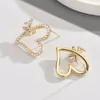 YYSUNNY – boucles d'oreilles classiques en forme de cœur pour femmes, incrustées de perles en Zircon, nœud papillon de luxe, bijoux à la mode, cadeau d'anniversaire