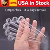 Stock In Usa Oil Burner Glass Pipe Tobacco Herb Nails Water Hand Pipes Smoking Accessories 4 Inch Thick Pyrex Portable Smoking Test Pipes 100pcs/box