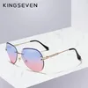 Kingseven Design Women Rimless Pilot Sunglasses Blue Gradient Lens UV400 Protection CX200706287Q