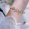 Link pulseiras moda requintado luar estrela lua cristal pulseira luz luxo elástico para meninas feminino jóias acessórios