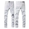 Jeans viola firmati Pantaloni denim Jeans da uomo Jeans firmati Uomo Pantaloni neri Abbigliamento da moto slim fit jeans da motociclista dritto retrò strappato di alta qualità