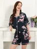 S-3XL Plus Size 100% Viscose Långärmad byxor damer Pyjamas kostym Långt sömnkläder Leisure Homewear Women's Nightwear 240106