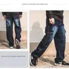 Idopy Fashion Men's Biker Jeans Heavy Duty Multi Pockets Japanese Style Loose Fit Plus Size Cargo Denim Pants For Hipster 240106