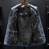 Homens luz azul inverno jean jaquetas outerwear quente denim casacos tamanho grande forro de lã mais grosso size4xl 240106