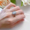 2024 AAA grade gemstone custom luxury 7.5x10mm 3ct VVS Moissanite Diamond Real 925 sterling silver women's engagement ring