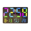 Relógios de parede 10 polegadas despertador digital 5 níveis de brilho com data temp memória de perda de energia para sala de estar quarto de escritório