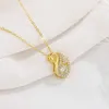 Anhänger Japan Südkorea Vereinfachter Fuß Silber Familie Schwan Intelligente Halskette Weiblicher Tanz Herz Beweglicher Anhänger Kurze Pulloverkette