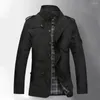 Chaquetas para hombres Primavera Otoño Color Sólido Abrigo Largo Hombres Negocios Casual Suelto Cómodo Alta Calidad Cortavientos Masculino Trench M-4XL