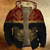 Giacche da uomo Giacca in lana con stampa grafica vintage Cappotti casual da uomo a maniche lunghe con coulisse Fodera con cappuccio Inverno caldo da uomo all'aperto