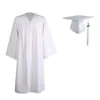 Clothing Sets Graduation Gown Mortarboard Cap Academic Robe University 2024 Adult Zip Closure