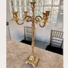 (65 cm) Decorazioni di nozze Candelabri in metallo dorato Centrotavola portacandele a 5 bracci per supporto ad arco per fondale per matrimoni 229