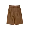 Damesbroeken Fabrieksaankomst Damesmode Echt lederen pak Medium casual echte shorts