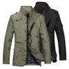 Chaquetas para hombres Primavera Otoño Color Sólido Abrigo Largo Hombres Negocios Casual Suelto Cómodo Alta Calidad Cortavientos Masculino Trench M-4XL