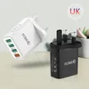 Adaptateur mural multi-port 4USB Quick Charger EU / US / UK adapté pour l'iPhone Samsung Smart Phone