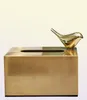 Tissue Boxes Napkins Gilded Metal Tissue Box Fawn Decoration Box Magnet Adsorption Animal Napkins Organizer Dining Table Home Deco6799351