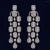 Boucles d'oreilles SUGO 2024 Tendance d'été Exagérée Luxueuse Zircon Gland Goutte Pour Robe De Mariée Robe De Mariée Éblouissante Bijoux Accessoires