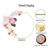 Dekorativa blommor 10st 12in Metal Floral Hoop Centerpiece With Stand for Table Macrame Gold Wreath Ring Decorations