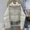 Herfst en winter donsjack dames korte kap brood dikke losse witte eend jas fabriek groothandel 240106