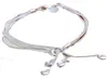Wholesale-Fashion Charm 925 sterling Silver Muti Line Bracelets Chain Hearts Braclets For Women Jewelry Pulseras de Plata 925 H0673785941