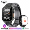 Lige Men Smart Watch For Android iOS AMOLED SCREEN IP68 VATTOSKT PRAVER