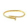 Designer Cartres Bracelet Simple Full of Diamond 18k gold Inlaid with Opening Nail Handpiece Versatile and Colorless Fashion Women's OZIF