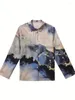 Bluzki damskie Koszula Spring Autumn Tops Fahshion 3D Marble Print Long Rleeve Labia luźne koszule bluzka odzieżowa bluzka odzieżowa