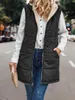 Chalecos de mujer Abrigo de invierno Abrigo con capucha Cremallera sin mangas Chaleco 2 tipos de ropa exterior Bolsillo Chaquetas casuales Elegante abrigo femenino