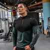 Męska koszula kompresyjna Mężczyzna Rashgard Fitness Długie rękawy Ubrania biegowe Homme T -Football Jersey Sportswear Dry Fit 240106