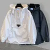 男性と女性用のオリジナル再生可能ナイロンフード付きジャケット屋外風力防水ジャケットウィンドブレーカー