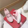 Designer Casual Shoes for Women Soft and Breattable Mesh Tyg Sneakers With Rhinestones glittrande skor Non-halk Elevande Walking Shoes Storlek 35-41