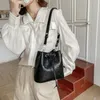 Women 2024 New Luxury Designer Handbags Large Capacity Shoulder Bag Cross Body Bucket Bag Fashion Drawstring Presbyopic Vegetable Basket Contrast Color