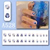 False Nails Summer Cool Manicure Net Red Blue SMUDDE LAPTABLABLE BORDA BRUKTER Återanvändbart lim Fake Nail Supplies Lime Art